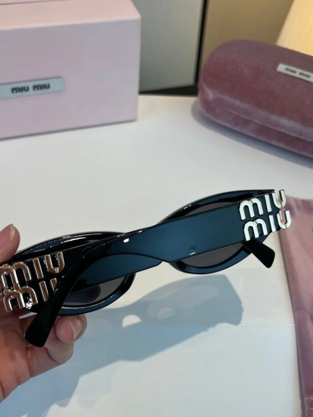 Miu Miu Black-Frame Cat-Eye Sunglasses